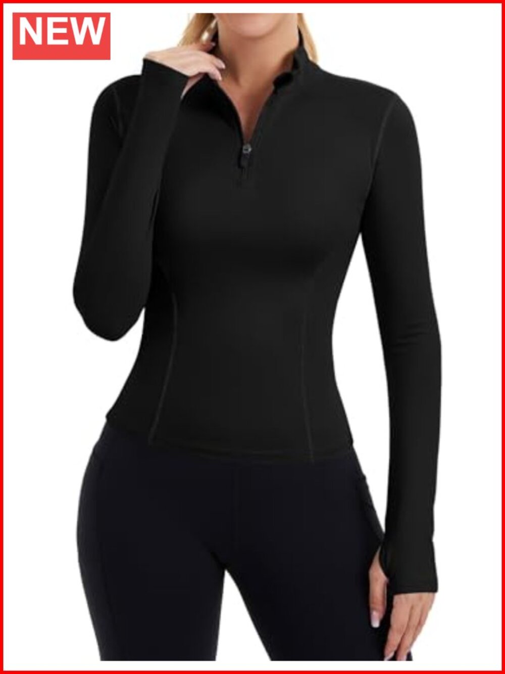 Women's Quarter Zip Crop Workout Top Long Sleeve Slim Fit Athletic Pullover